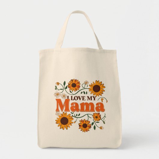 私は私のママひまわりトートバッグ大好き トートバッグ (正面)