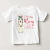 私は私のママLlamaかわいい女の子ピンクの金ゴールドシャワー ベビーTシャツ (正面)