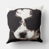 私は私のマルチーズ黒白の子犬が大好き クッション (裏面)