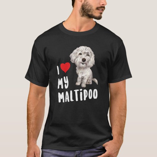 私は私のマルティポ完璧な可愛おもしろいい犬が大好き Tシャツ (正面)