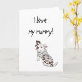 私は私のミイラのピット・ブル愛します カード (黄色い花)