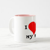 私は私のミイラを愛します ツートーンマグカップ (正面左)