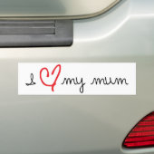 私は私のミイラを愛します バンパーステッカー (車上)