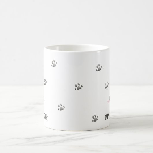 私は私のミニシュナウツァーピンクコーヒーマグが大好き コーヒーマグカップ (中央)