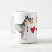 私は私のミニチュア・シュナウツァーを愛します コーヒーマグカップ (正面左)