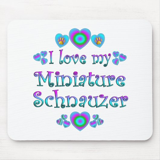 私は私のミニチュア・シュナウツァーを愛します マウスパッド (正面)