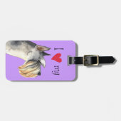 私は私のミニチュア・シュナウツァーを愛します ラゲッジタグ (正面横)