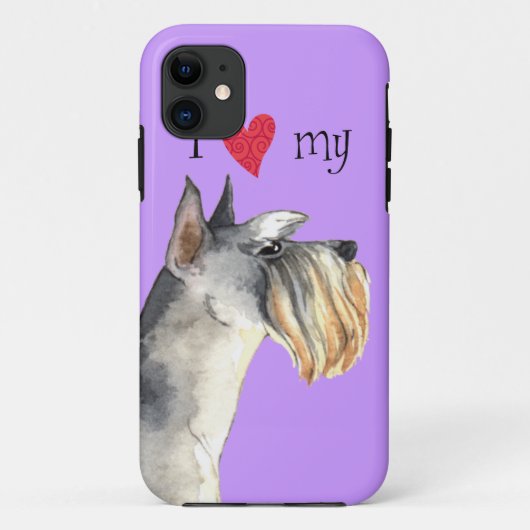 私は私のミニチュア・シュナウツァーを愛します Case-Mate iPhoneケース (裏面)
