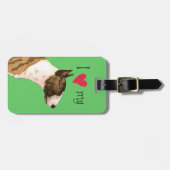 私は私のミニブルテリアが大好き ラゲッジタグ (正面横)