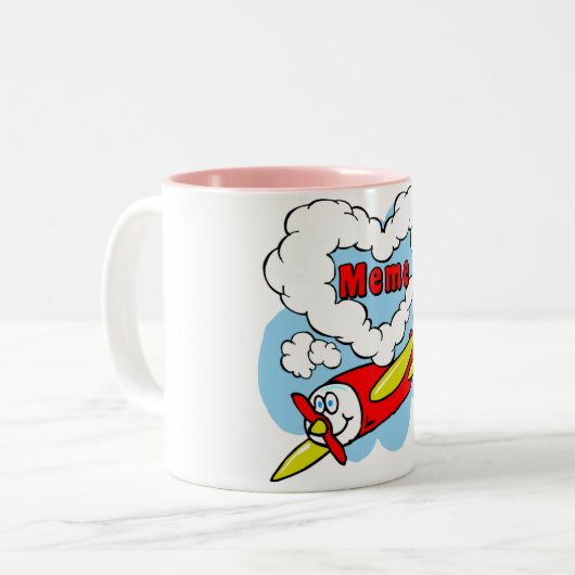 私は私のミームの縫いぐるみ人形及びハートを愛します ツートーンマグカップ (正面左)