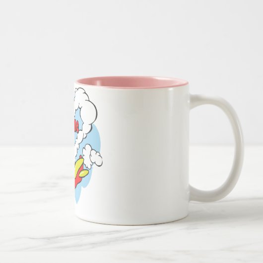 私は私のミームの縫いぐるみ人形及びハートを愛します ツートーンマグカップ (右)