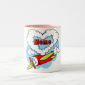 私は私のミームの縫いぐるみ人形及びハートを愛します ツートーンマグカップ (中央)