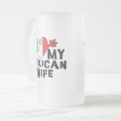 私は私のメキシコ妻を愛します フロストグラスビールジョッキ (正面左)