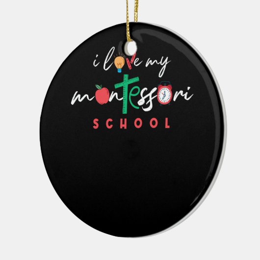 私は私のモンテッソーリ学校先生新学期 セラミックオーナメント (左)