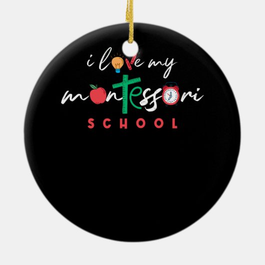 私は私のモンテッソーリ学校先生新学期 セラミックオーナメント (裏面)