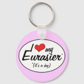 私は私のユーラジエが大好き(犬だ) キーホルダー (正面)
