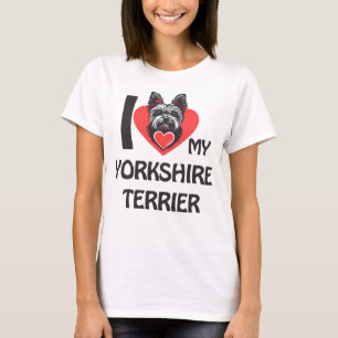 私は私のヨークシャーテリアが大好き – かわいいヨークシャーテリア犬 Tシャツ