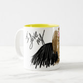 私は私のヨークシャーテリアのコーヒー・マグを愛します ツートーンマグカップ (正面左)