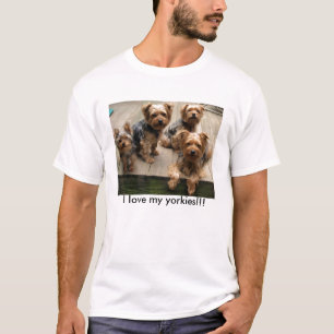 私は私のヨークシャーテリアを!愛します!! Tシャツ