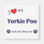 私は私のヨークシャーテリアウンチが大好き マグネット (正面)