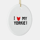 私は私のヨークシャーテリアタイポグラフィデザイン セラミックオーナメント (右)
