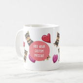 私は私のヨークシャーテリアドッグ白熱［赤熱］光を放つハートが好き コーヒーマグカップ (正面左)