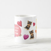 私は私のヨークシャーテリアドッグ白熱［赤熱］光を放つハートが好き コーヒーマグカップ (中央)