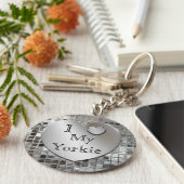 私は私のヨークシャーテリアハートキーチェーンが大好き キーホルダー (側面)