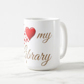 私は私のライブラリの丸いステッカーシートが大好き コーヒーマグカップ (正面右)