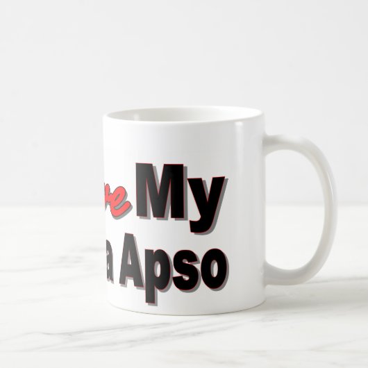 私は私のラサApsoを愛します コーヒーマグカップ (右)