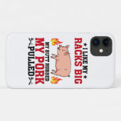 私は私のラックの大きなbbqが好き，お尻豚肉引用文 Case-Mate iPhoneケース (裏面(横))