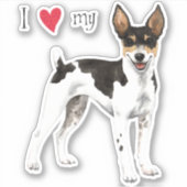 私は私のラットテリアビニールステッカーが大好き シール (正面)