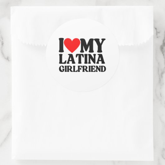 私は私のラテンアメリカ系女性ガールフレンドを愛し、私はハート私のラテンアメリカ系女性 ラウンドシール (バッグ)