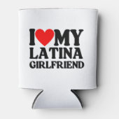 私は私のラテンアメリカ系女性ガールフレンドを愛し、私はハート私のラテンアメリカ系女性 缶クーラー (正面)