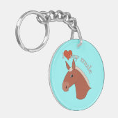 私は私のラバの赤いFlaxen愛します キーホルダー (正面左)