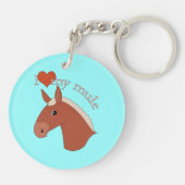 私は私のラバの赤いFlaxen愛します キーホルダー (裏面)