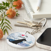 私は私のラブラドールが大好き – Black Dog - Black Lab キーホルダー (正面右)