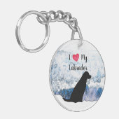 私は私のラブラドールが大好き – Black Dog - Black Lab キーホルダー (正面左)