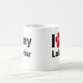 私は私のラブラドールを愛します コーヒーマグカップ (中央)