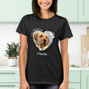 私は私のラブラドールカスタム可愛いハートペット犬の写真が大好き Tシャツ