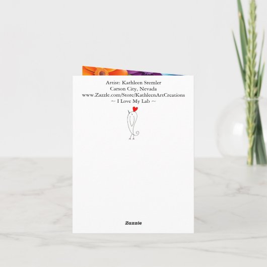 私は私のラブラドールレトリバーのグリーティングカードが大好き サンキューカード (裏面)