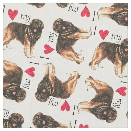 私は私のレオンバーガーが大好き ファブリック (クローズアップ)