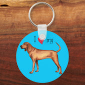 私は私のレッドボーンハウンドが大好き キーホルダー (正面)
