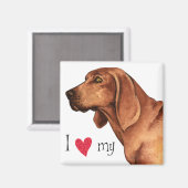 私は私のレッドボーンハウンドが大好き マグネット (正面/裏面)