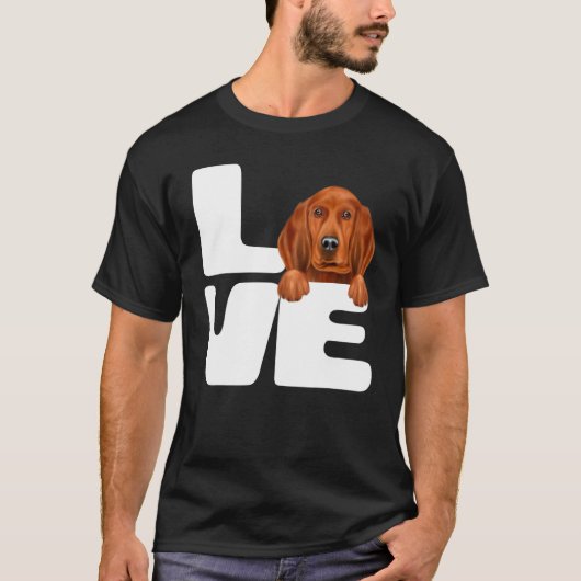 私は私のレッドボーン・クーンハウンドの犬が大好き Tシャツ (正面)