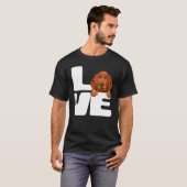 私は私のレッドボーン・クーンハウンドの犬が大好き Tシャツ (正面フル)