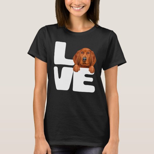 私は私のレッドボーン・クーンハウンドの犬が大好き Tシャツ (正面)