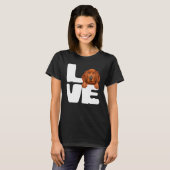 私は私のレッドボーン・クーンハウンドの犬が大好き Tシャツ (正面フル)