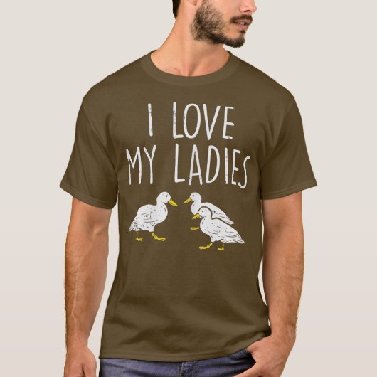 私は私のレディースダックスおもしろい農業ファーム動物が大好き Tシャツ (正面)