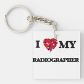 私は私のレントゲン写真技術者を愛します キーホルダー (正面)